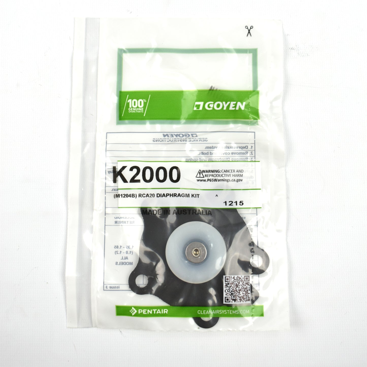 Goyen K2000 (M1204) Diaphragm Repair Kit